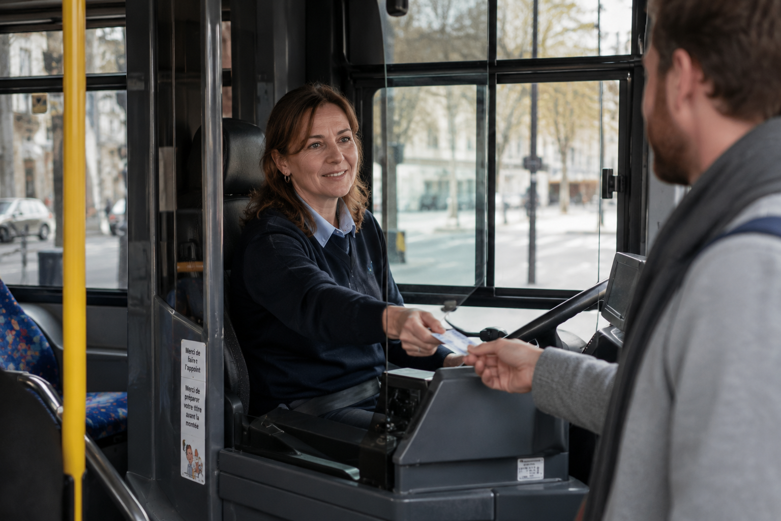 Conducteur de bus en cabine — exemple métier exposé aux TMS
